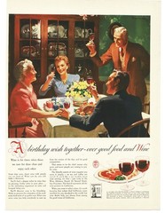 1942 California Wine Advisory Board WW2 Print Ad Family Birthday Defense Bonds