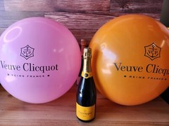 10 Veuve Clicquot Balloons Mix of Orange and Pink – Various Size Sets