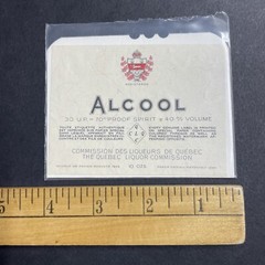 Vintage 1926 Alcool Spirits UNUSED Paper Label Quebec Canada Q1908
