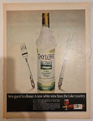 Vintage 1968 Print Ad – Taylor Lake Country White Wine – A New Guest For Dinner