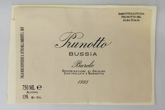 Prunotto Bussia 1995 – Vintage Wine Labels