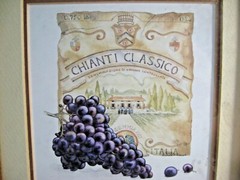 Pictures Wine Labels by Richard Henson, « Chianti Classico  » and « Chateu Michel »