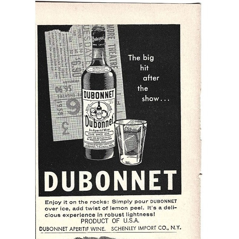 Dubonnet Aperitif Wine 1950s Vintage Print Ad