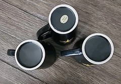 Set of 3 Tobin James Cellars Winery Paso Robles Ceramic Coffee Mug Cups Black