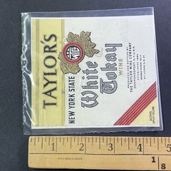 Vintage 1930s Taylor&rsquo;s White Tokay Wine UNUSED Paper Label Hammondsport Q2178