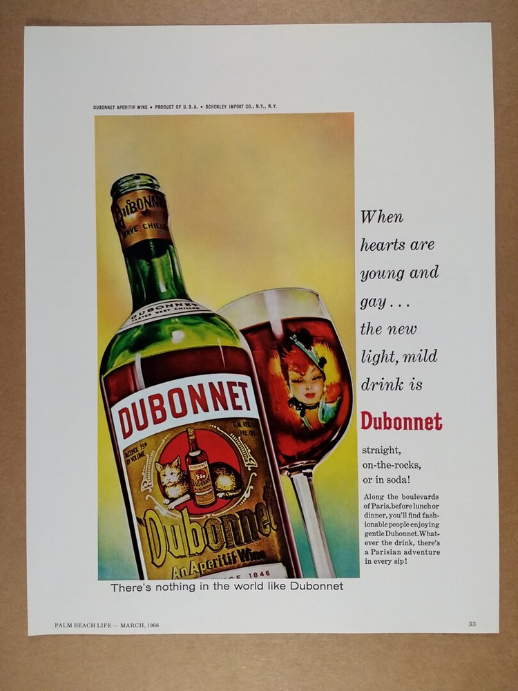 1966 Dubonnet Aperitif Wine vintage print Ad