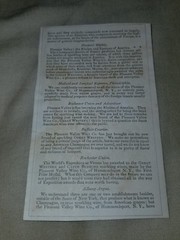 Vintage 1800s Trade Card / Flyer Pleasant Valley Wine Co NY