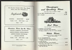 MARIAH&rsquo;S 1818 FINE FOODS & SPIRITS WINE LIST & TABLETOP SIGN BOWLING GREEN, KY