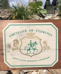 Vintage Wood French Wine Bordeaux Chardonnay Vineyard Cellar Advertising Sign