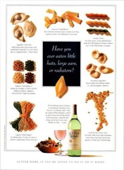 SUTTER HOME Bon Appetit 1992 Ad Goes Well With Hats Ears & Radiators Pasta
