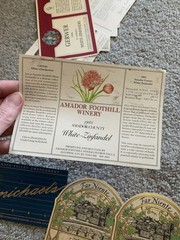 Lot of Vintage 1980s Wine Bottle Reproduction Labels Napa Valley White Zinfandel