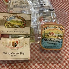 Lot of over 60 Vintage 1960-70 German French Wine Bottle Labels in Plastic