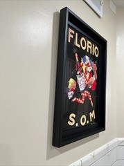 Vintage Florio S.O.M Marcello Dudovich Marsala Wine Ad Framed Ceramic Tile Art