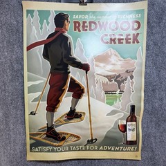 2008 Redwood Creek Wine PRINT AD Skiing Adventure Art Large Poster (24”x 18”)