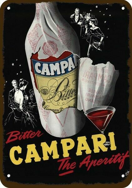 1957 CAMPARI APERITIF Vintage-Look-Edge *** DECORATIVE REPLICA METAL SIGN ***