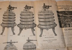 VTG 1920s GRAPE PRESS & MORE ADVERTING POSTER/CATALOG! 35×23&Prime;! 2 SIDED! PHILA PA
