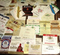 Lot 83 Assorted Vintage Wine Bottle Labels, Early 1960&rsquo;s, Early 70&rsquo;s Most France