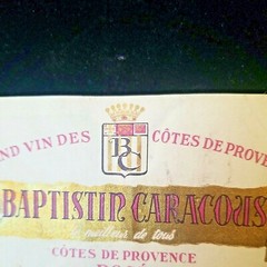 VNTG WINE LABEL 1960 BAPTISTIN CARACOUS Grand vin des Côtes de Provence ROSE