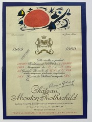 The 1969 Chateau Mouton Rothschild Wine Label by Joan Miro rosscardstamps