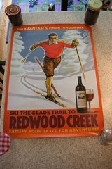 REDWOOD CREEK Wine Poster 18 x 24 Ski Satisfy Your Taste Skier