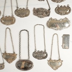 27x Sterling Silver Antique Scotch Decanter Label Hallmarked 5x Broken 266.2g