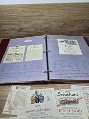 The Connoisseur Vtg. Wine Label Collector Album w/ Pages & Assortment Of Labels