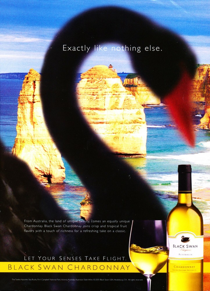 BLACK SWAN WINE AD #2 RARE 2005 OUT OF PRINT
