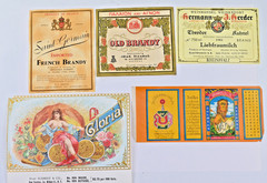 Vintage Liquor Wine Bottle Labels Lot French German Greek Thai mixed lot