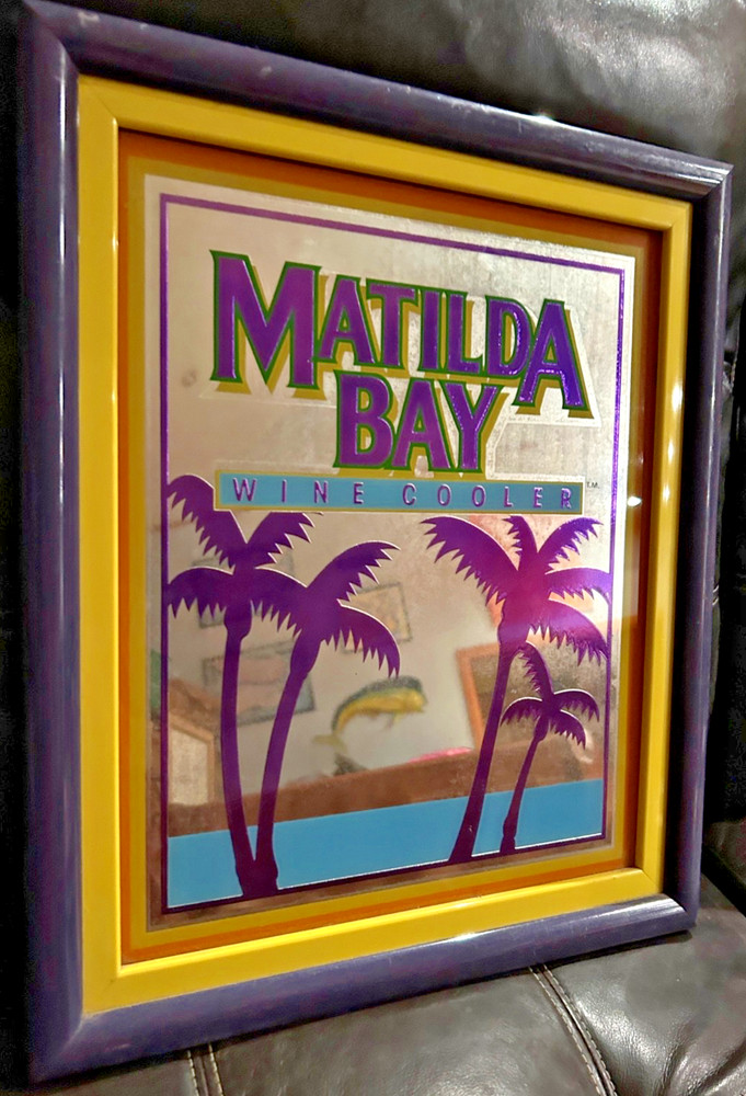 Matilda Bay Wine Cooler Mirror 16 x 19 Framed Advertising Bar Pub Framed 80s VTG
