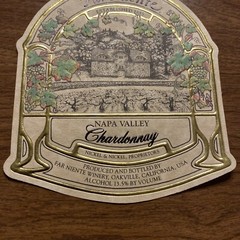 (1) Far Niente Napa Valley Chardonnay Wine Label Winery Oakville California A9