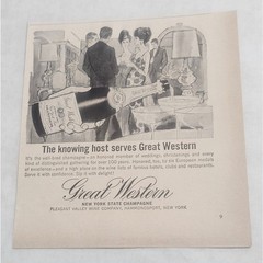 Great Western New York State Champagne Knowing Host Serves Print Ad 1964