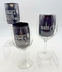 Adirondack Wine & Food Festival Wine Glass Set Of 3 Lake George N.Y. 2018 Gift