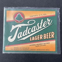 Vintage 1945 Tadcaster Lager Beer UNUSED Paper Label Worcester MASS Q2100