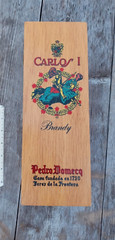 Vintage Carlos I Brandy Pedro Domecq Wood Box Bottle Holder Keepsake BOX ONLY