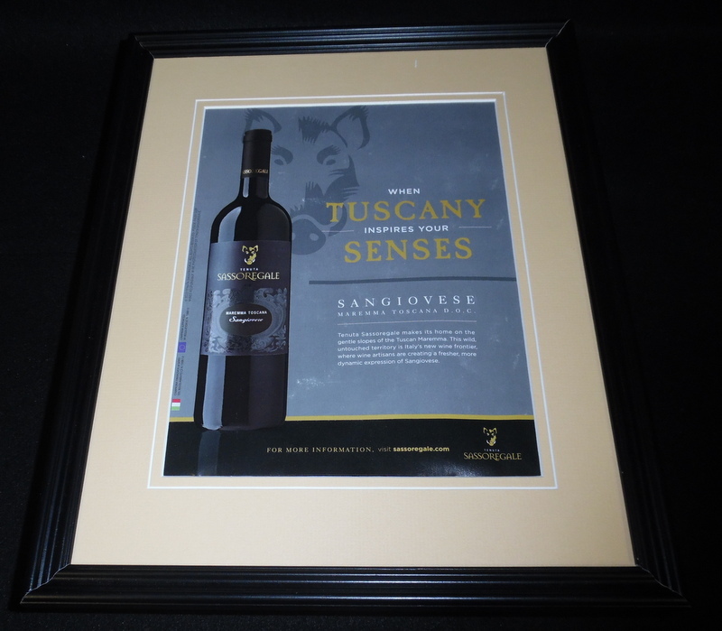 2015 Sassoregale Sangiovese Wine Framed 11×14 ORIGINAL Advertisement