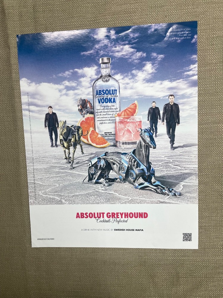 Swedish House Mafia Band For Absolut Vodka Greyhound 2012 Print Advertisement
