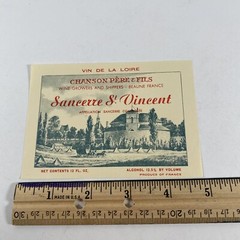 Sancerre St Vincent Chanson Pere & Fils Vintage 1960’s Beaune France Wine Label