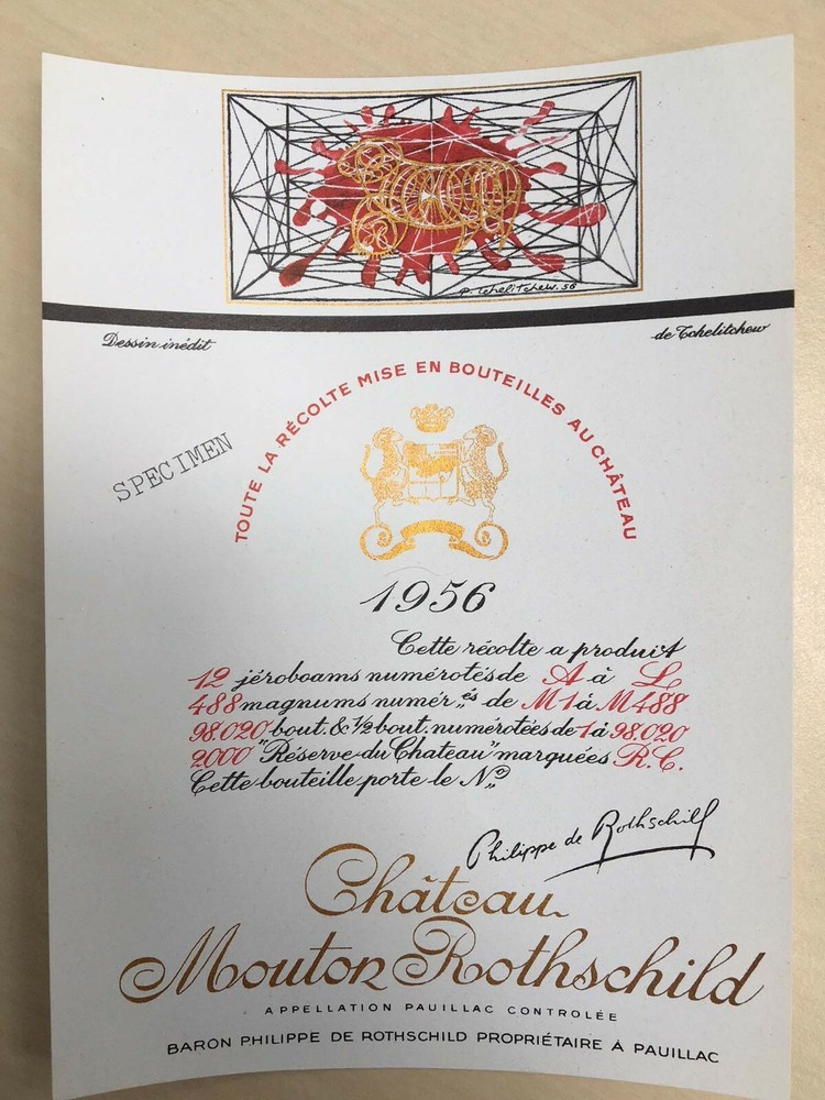 The 1956 Chateau Mouton Rothschild (Specimen) – Label By: Pavel Tchelitchew