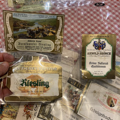 Lot of over 60 Vintage 1960-70 German French Wine Bottle Labels in Plastic