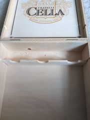 Vintage Fratelli Cella Wooden Wine Box 3-Bottle Gift Pack Edition Rope Handle