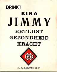 Vintage Original Wine Label Kina Jimmy Eetlust Gezondheid 4 3/8&Prime; X 5 1/2&Prime;