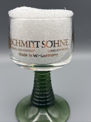 Schmitt Sohne Winery 0.1L German Wine Glasses Clear Green Ribbed Stem Set Of 2