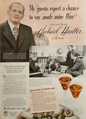 1946 California Wines Gabriel Heatter Print Ad Ephemera Wall Art Decor