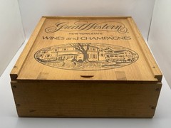 Great Western New York State Wines Champagnes Vintage Slide Top Wood Crate 11×13