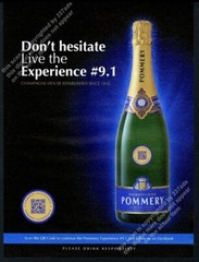 2011 Pommery champagne bottle photo vintage print ad