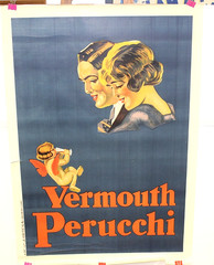 ORG VERMOUTH PERUCCHI 30×43 Spanish advertising poster 1926 couple & cherub w/ w