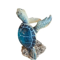 Sea Turtle Wine Bottle Holder Ceramic Heavy Unique