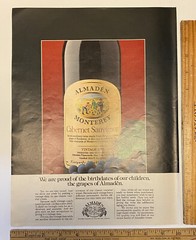 Vintage Print Ad Almaden Monterey Cabernet Sauvignon Bottle Wine 1970s Ephemera