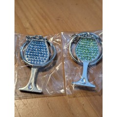 4 Piece Wine Glass Crystal Keychain Set BLUE PINK GREEN CLEAR 14.95 MSRP EACH