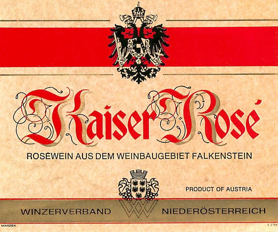 Kaiser Rose Weinbaugebiet Falkenstein Austria 1970s 1980s Vtg Wine Label